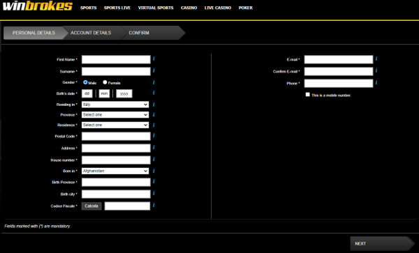 Winbrokes registrazione, iscrizione