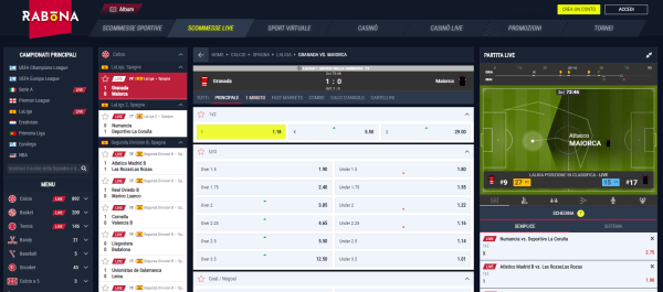 Rabona scommesse Live