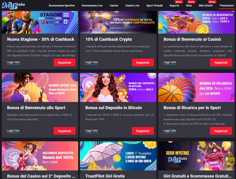 mystake bonus scommesse e casinò