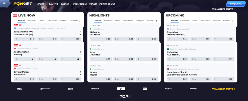 Powbet scommesse sportive online
