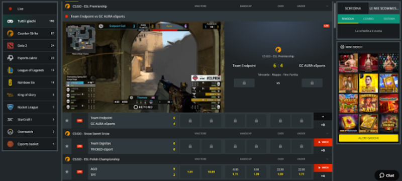 1bet scommesse esports