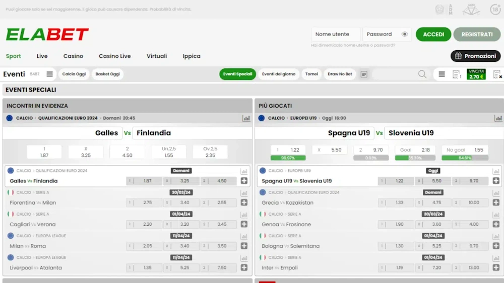 Palinsesto Scommesse