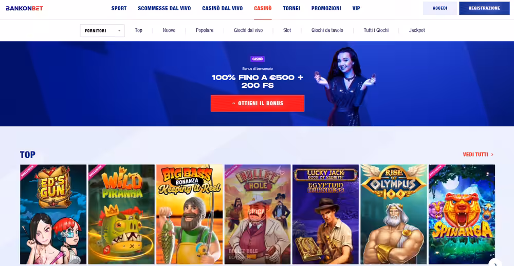 Bankonbet casino online - 11000 titoli slot jackpot live