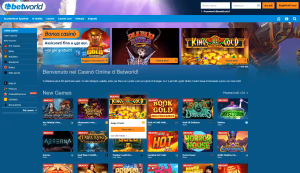 Prova il Casinò di BETWORLD !! Betworld casino