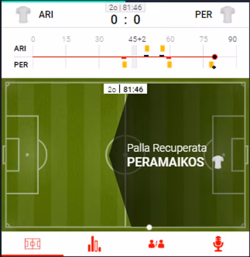 scommesse in diretta con il Live match tracker