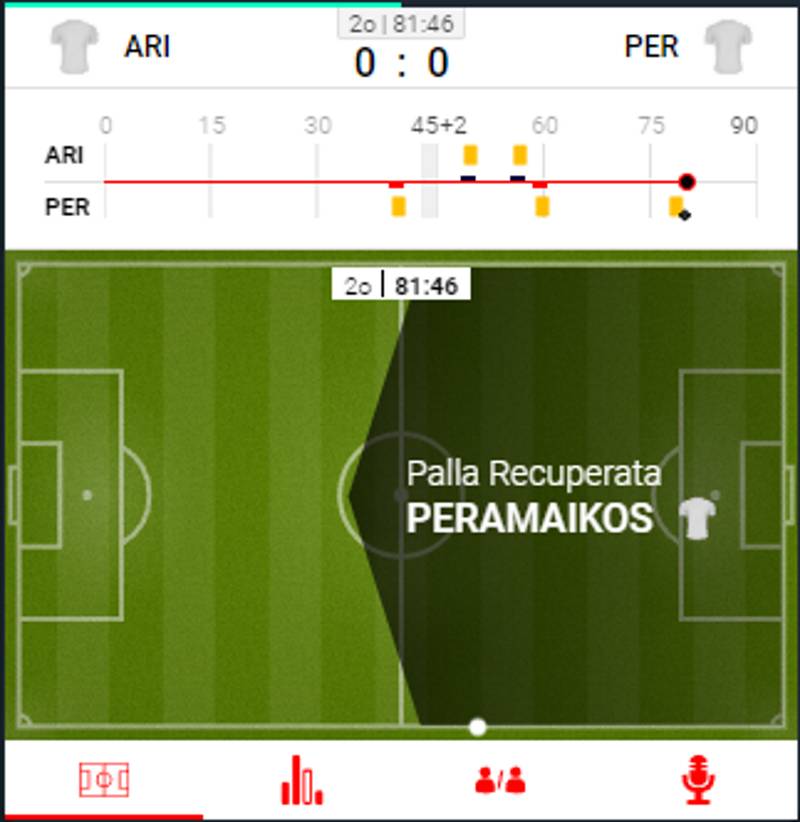 scommesse in diretta con il Live match tracker