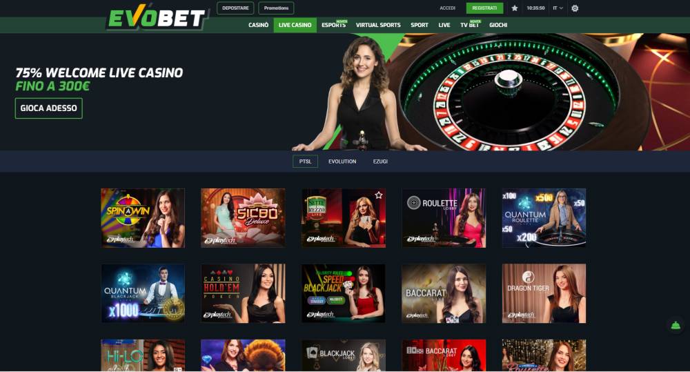 Evobet casinò e casino Live