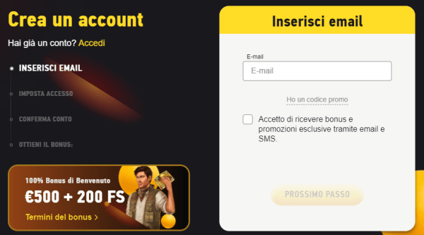 FEZbet registrazione