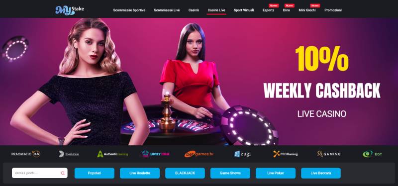 mystake casinò live con tavoli e croupier dal vivo