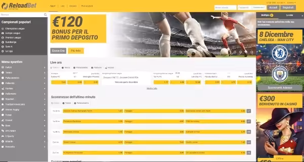 ReloadBet homepage scommesse e casino ReloadBet homepage - scommesse sportive e casino online non ADM