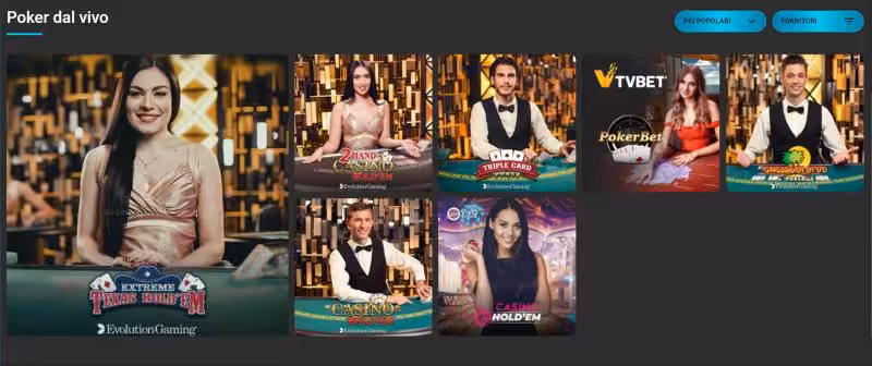 Silverplay poker online dal vivo
