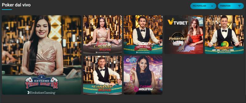 Silverplay poker online dal vivo