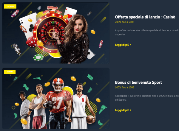 Yonibet bonus scommesse e casinò