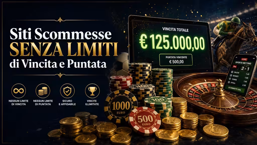 siti scommesse senza limiti di puntata e vincita